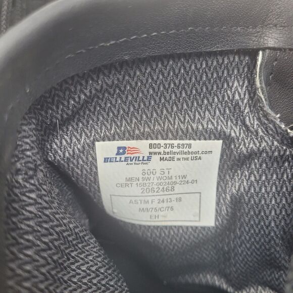 Belleville 800ST Flight Deck Boots Waterproof Steel Toe Black Leather Mens Sz 9W - Picture 7 of 9